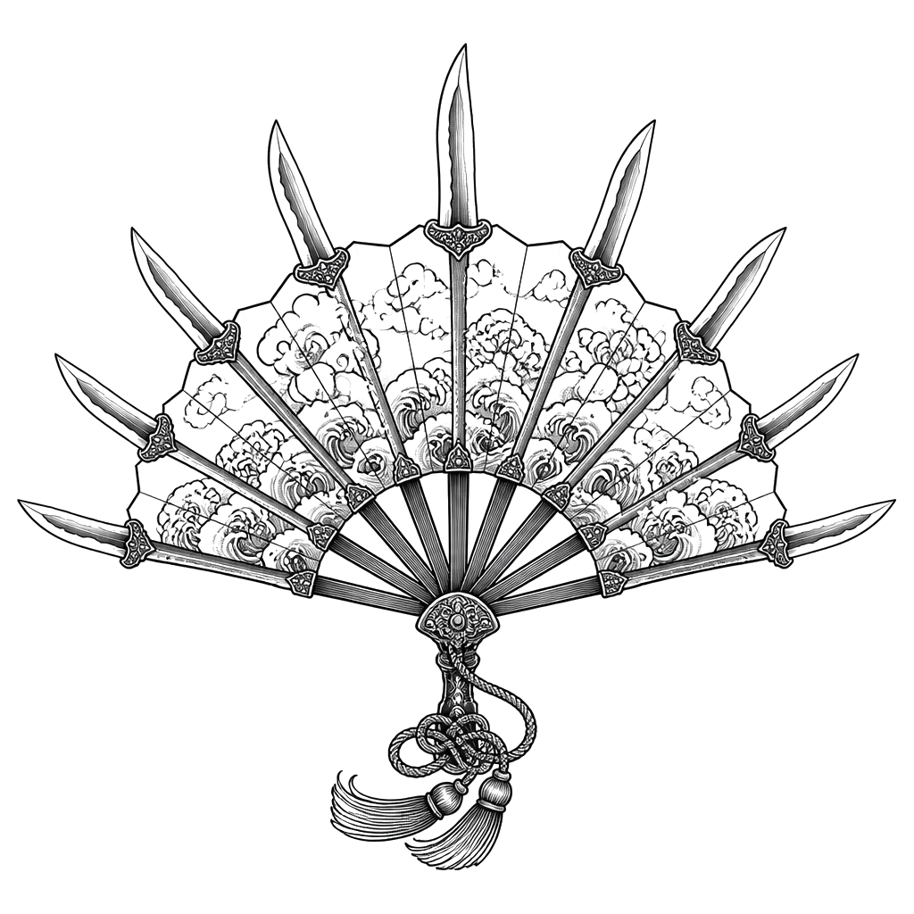Japanese tessen with blades