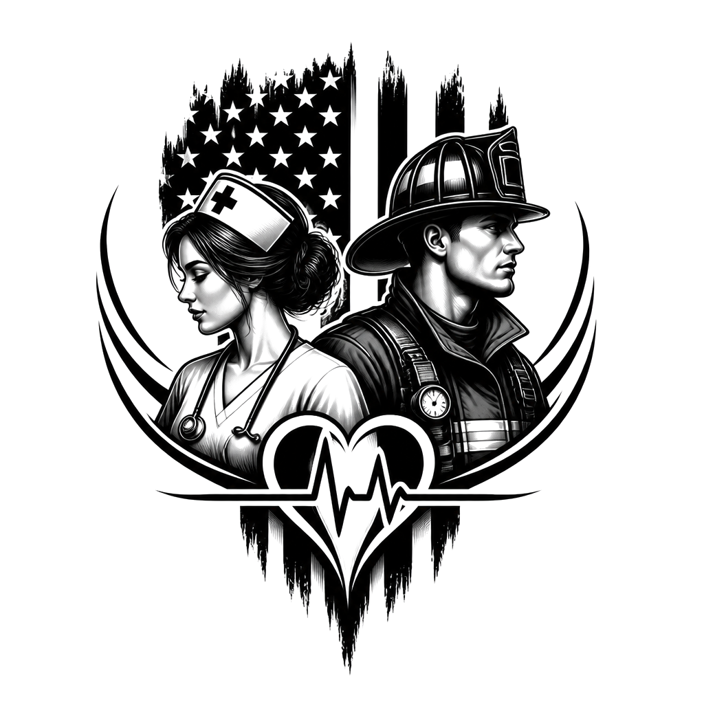 Daughter is a nurse and son is a firefighter, want something about both of them and their careers American flag