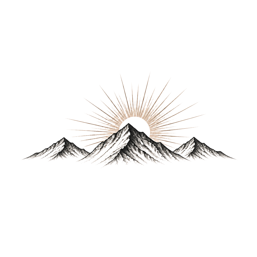 I am looking to get a mountain range tattoo on my inner bicep. I’d like the mountain range to look similar to the side profile of my 3 boys. I would also like a sunrise incorporated.