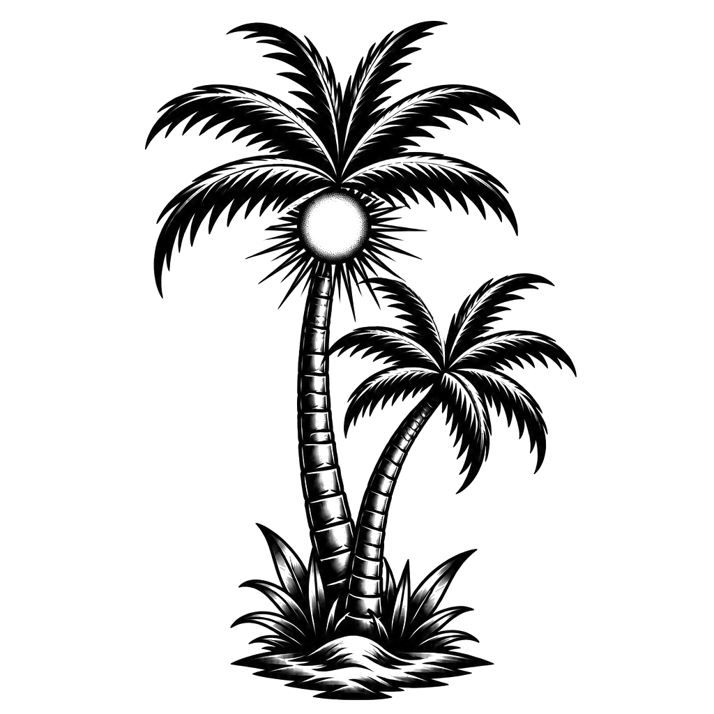 Palm trees to cover up a shamrock