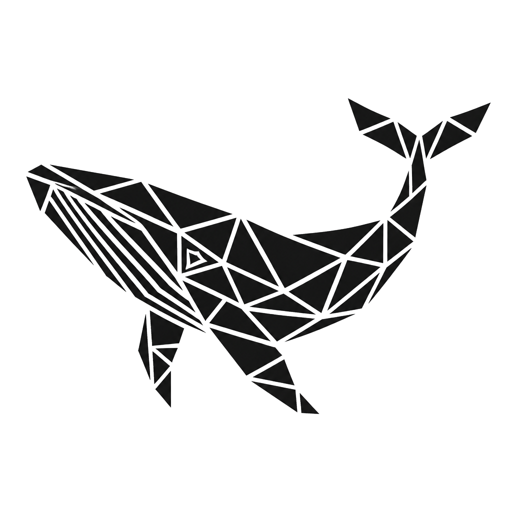 A whale assembled from interlocking triangles
