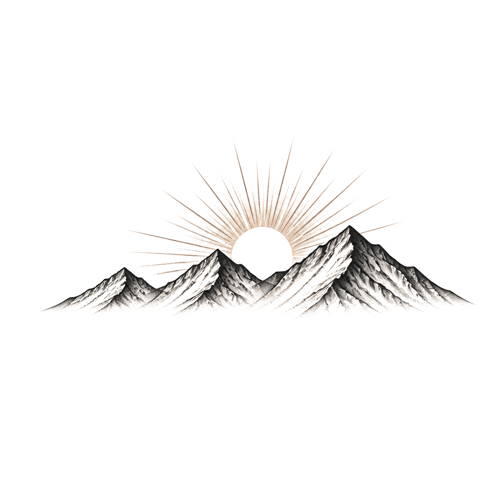 I am looking to get a mountain range tattoo on my inner bicep. I’d like the mountain range to look similar to the side profile of my 3 boys. I would also like a sunrise incorporated.