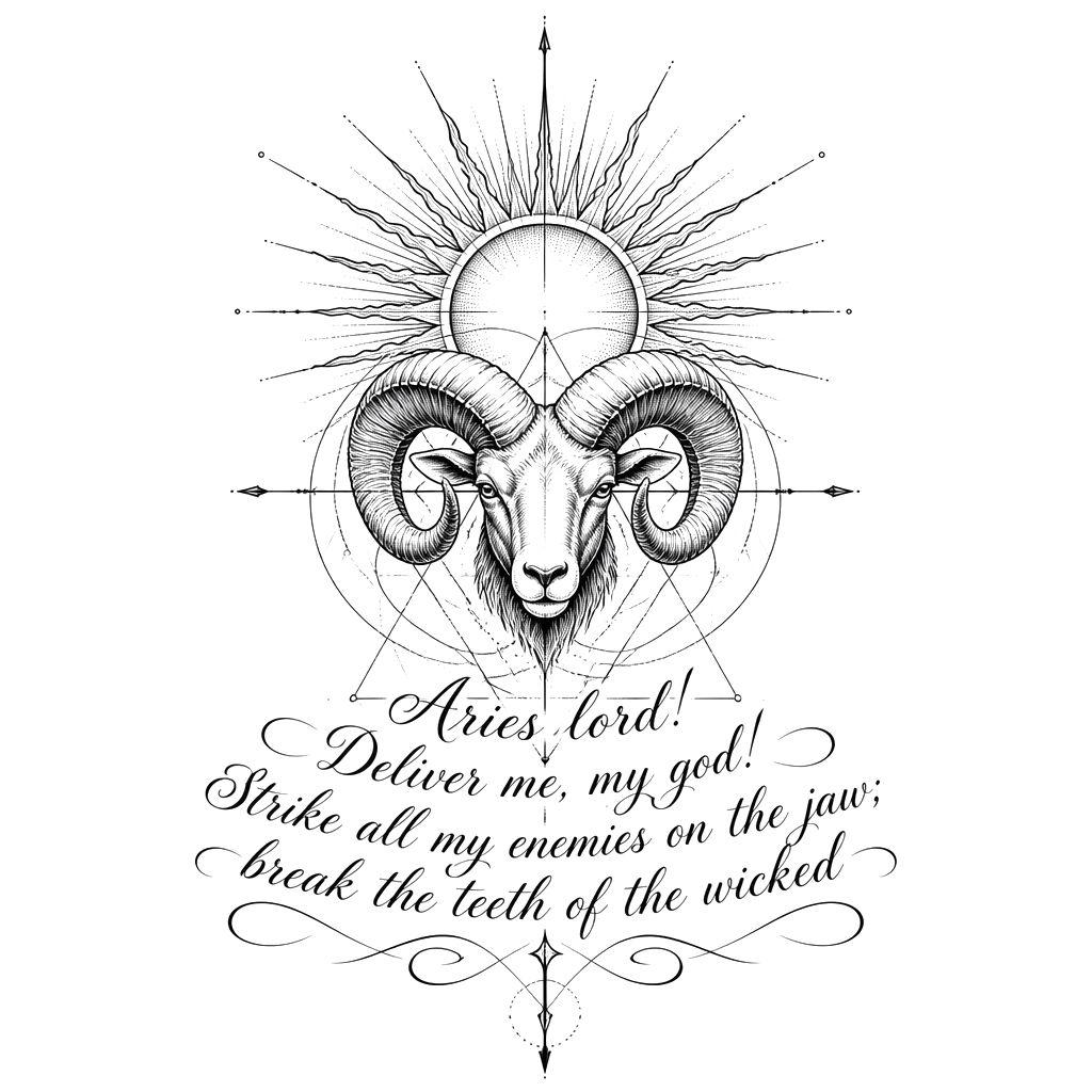 Aries lord! Deliver me, my god! Strike all my enemies on the jaw; break the teeth of the wicked 
Psalms 3:7


Sun shine in background