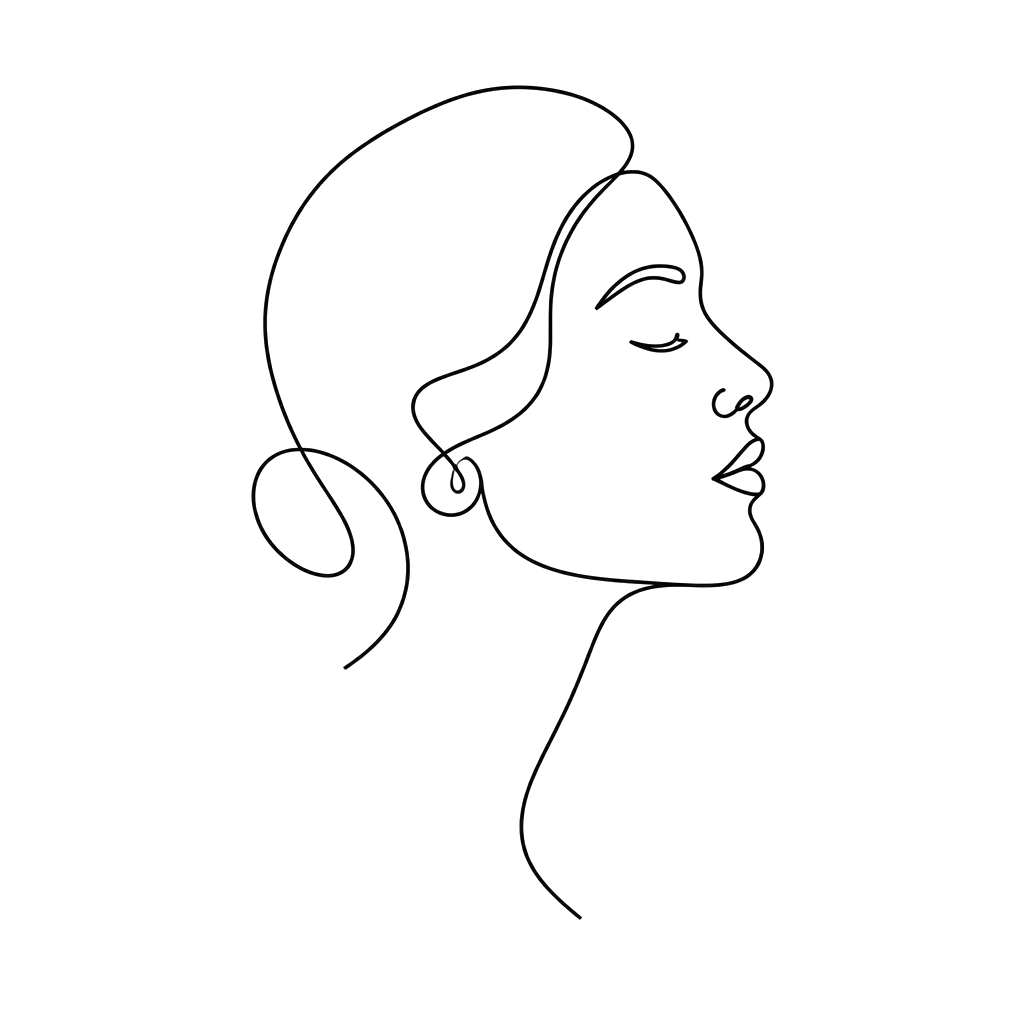 A profile traced in a single line