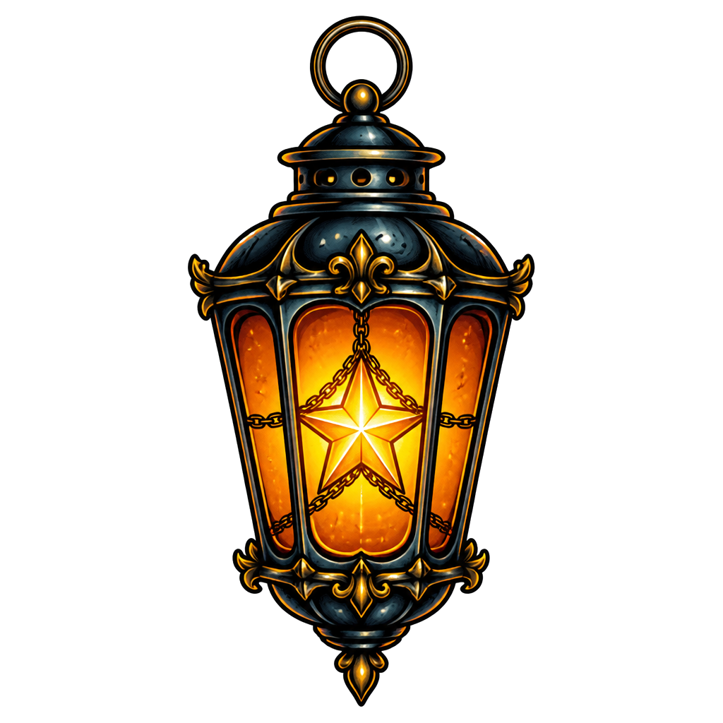 A lantern lit by one small trapped star