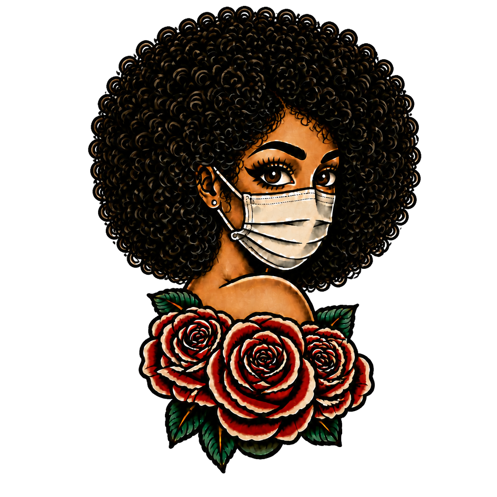 Women wearing a mask