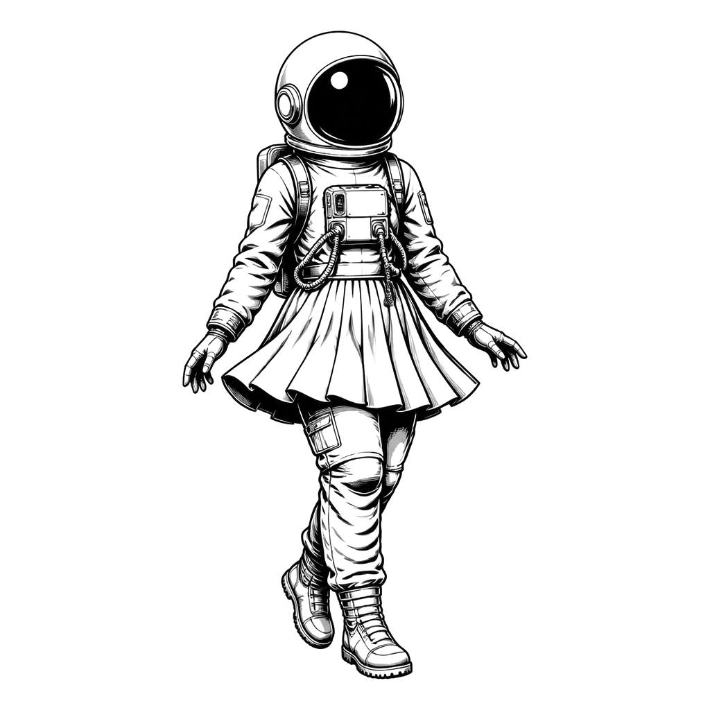 Astronaut wearing a skirt