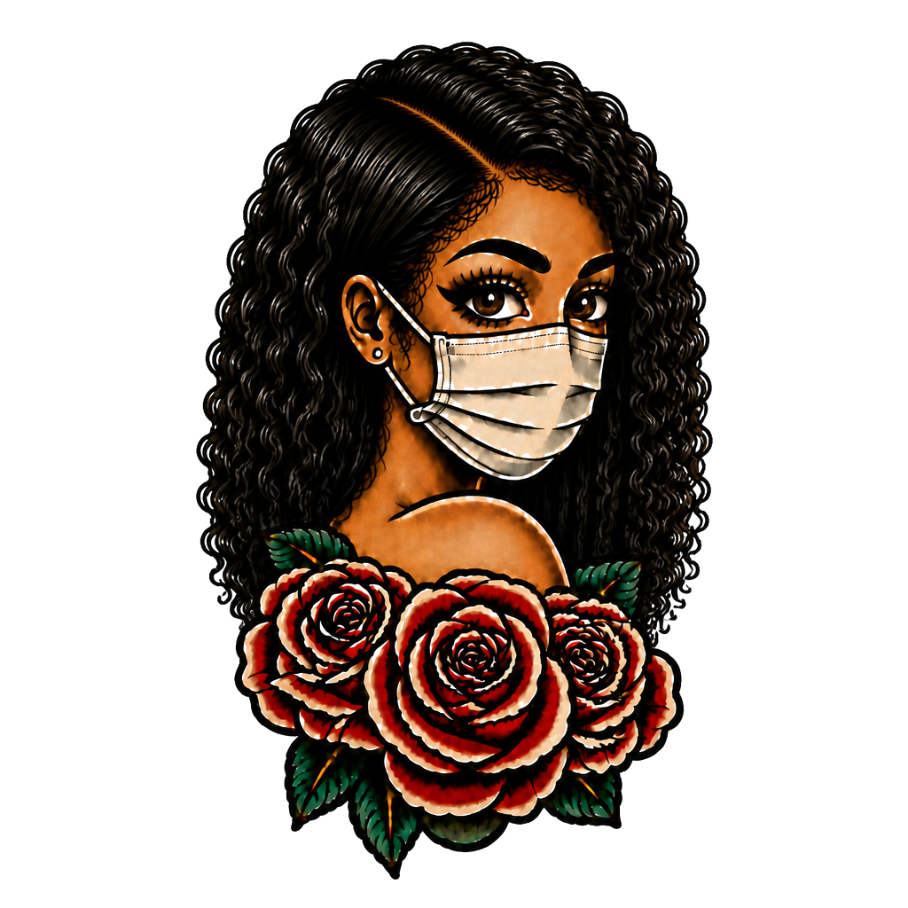 Women wearing a mask