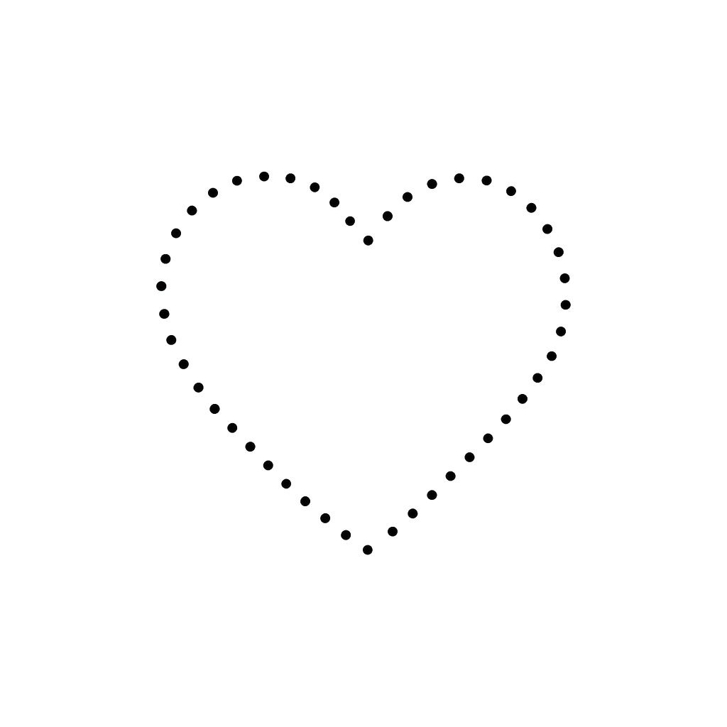 A heart outlined in single dots
