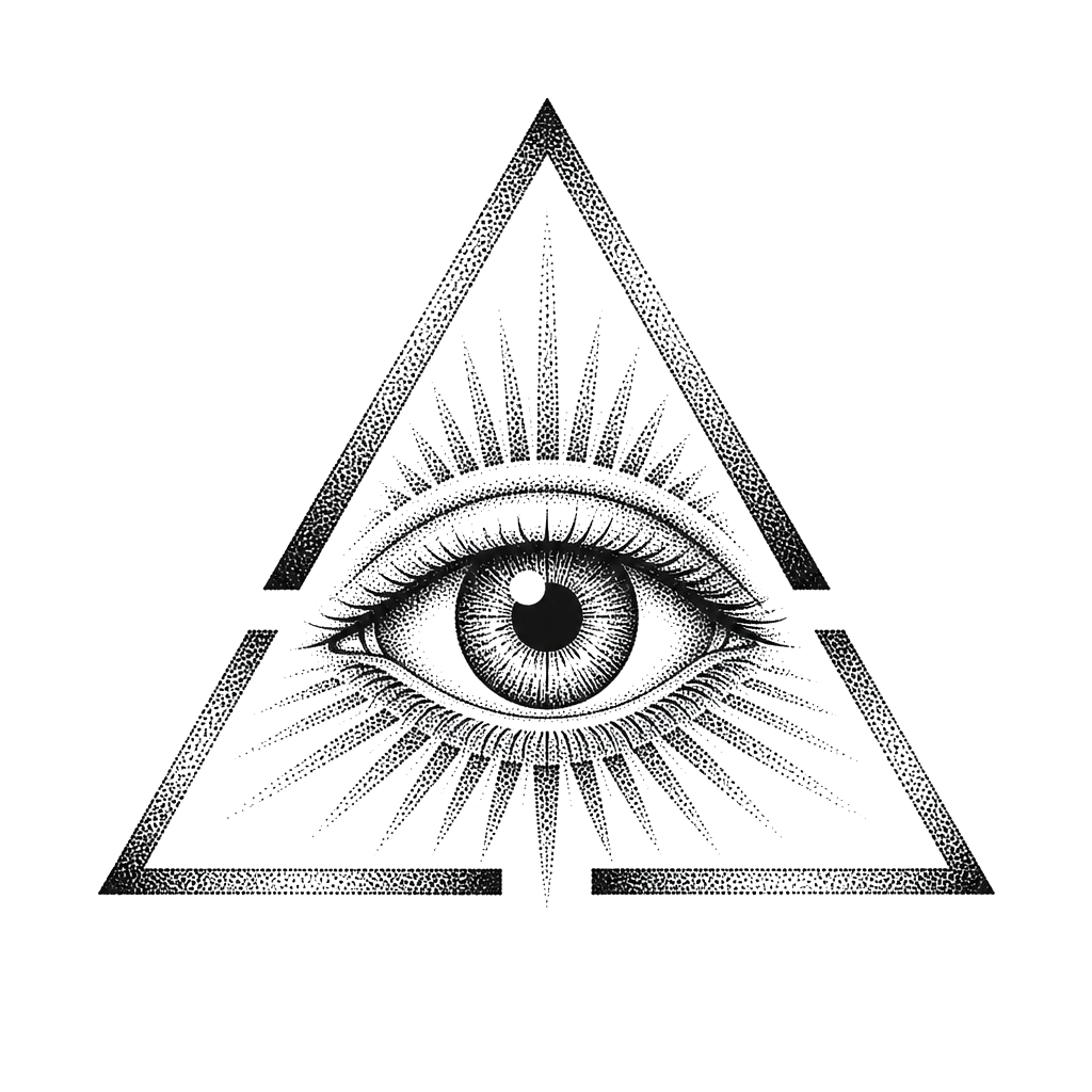A protective eye set inside an open triangle