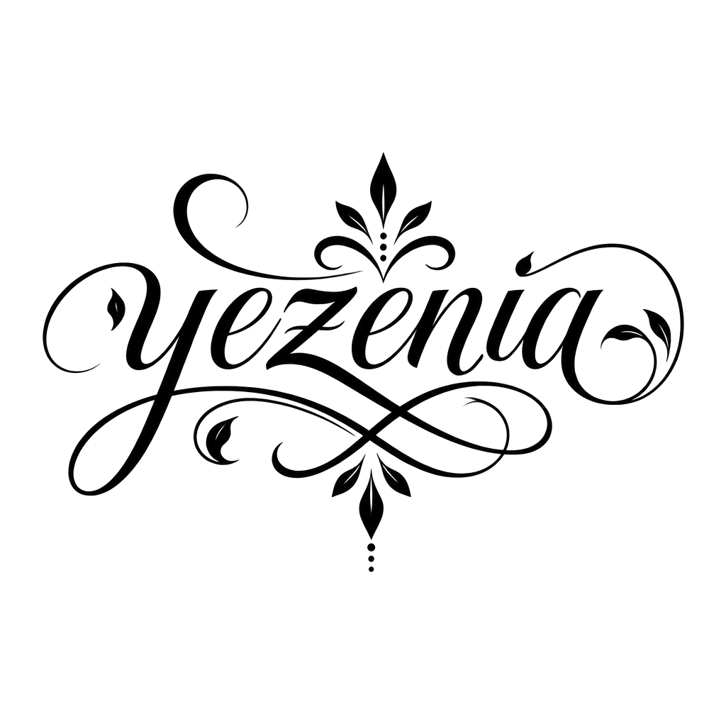 make the name yezenia in nice font that the name spreads into a design