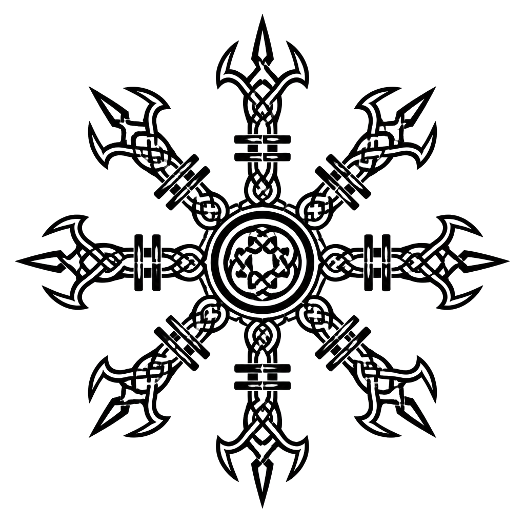 The Helm of Awe with eight knotwork tridents