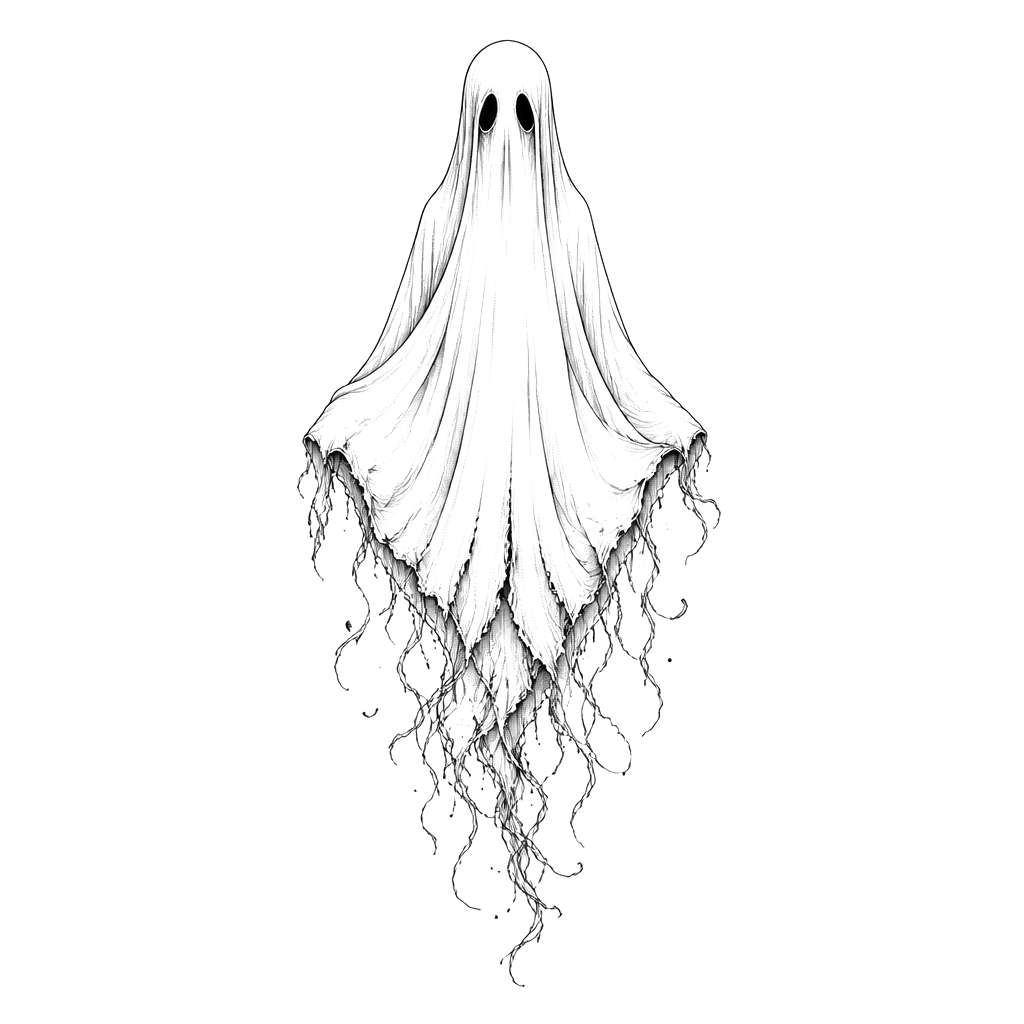 A delicate ghost unraveling at the hem