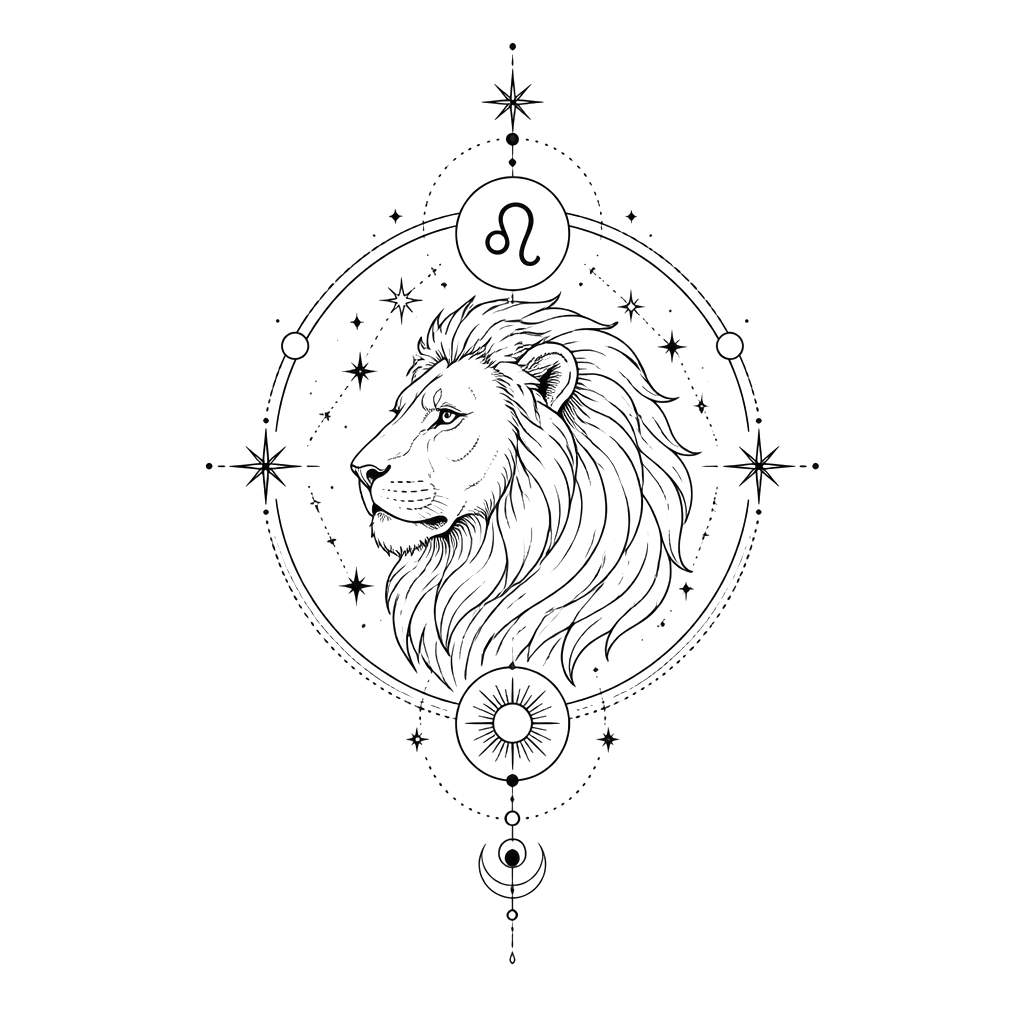 Celestial Leo Zodiac Tattoo