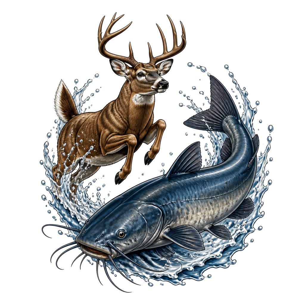 Buck and blue catfish