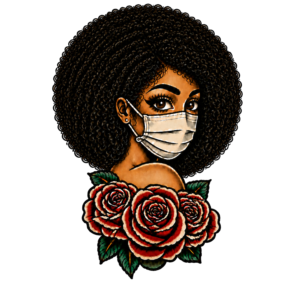 Women wearing a mask