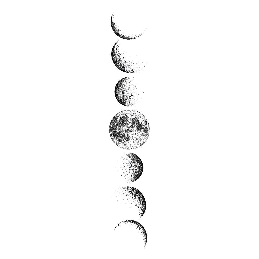 The phases of the moon in fading stipple