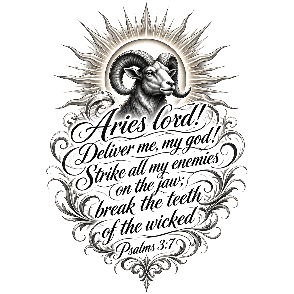 Aries lord! Deliver me, my god! Strike all my enemies on the jaw; break the teeth of the wicked 
Psalms 3:7


Sun shine in background