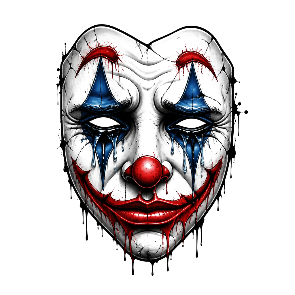 Joker mask with crying eyes