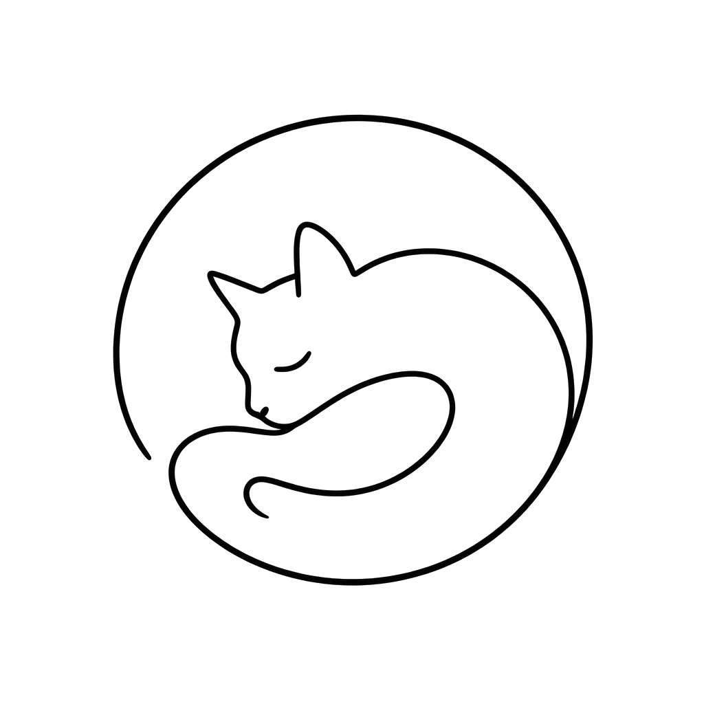 A cat curled into one continuous loop