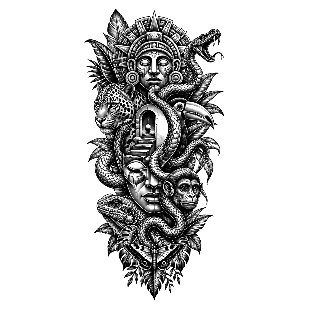 Jungle with snakes and other animals for forearm