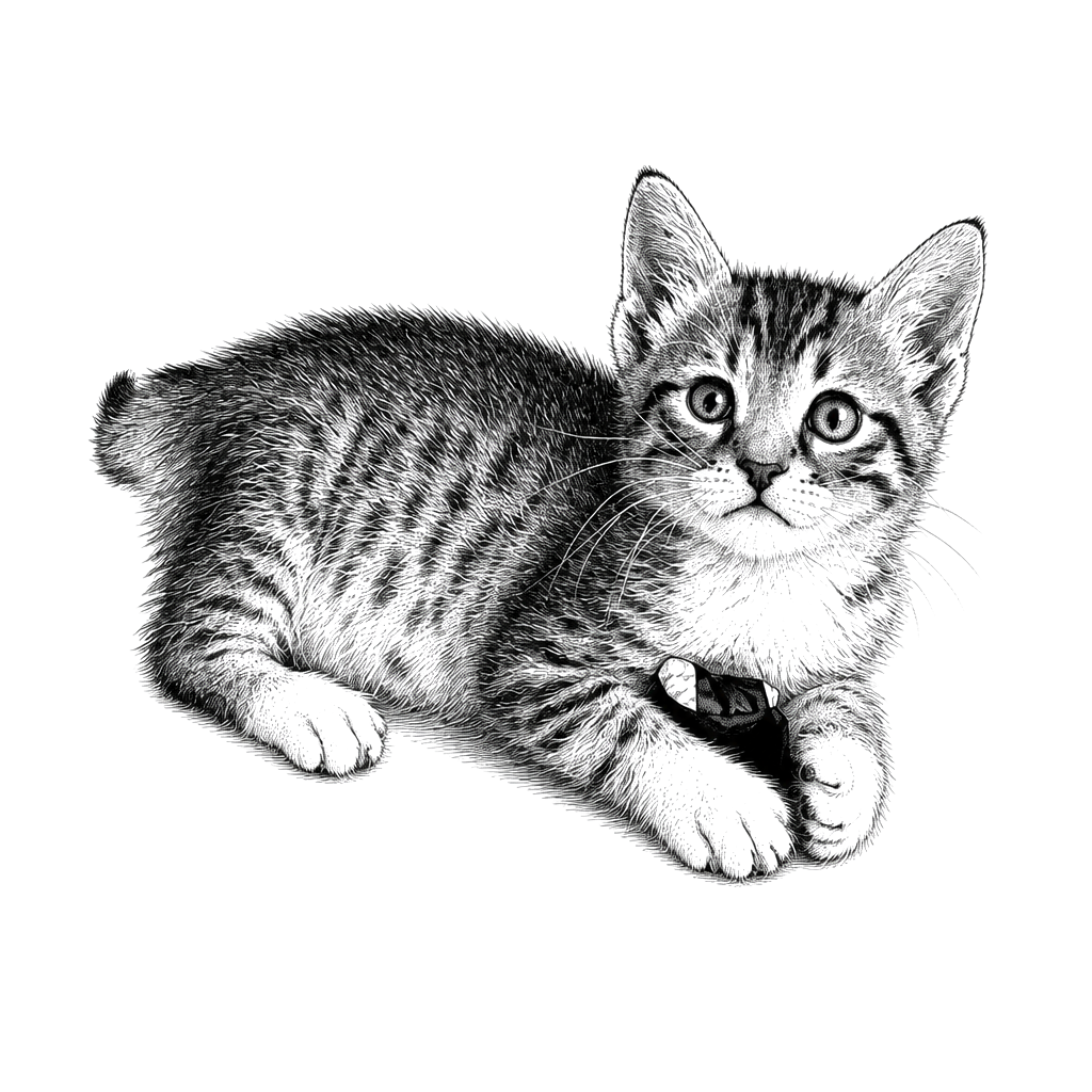 A fine-art tattoo portrait of a beloved pet, true to their markings and expression