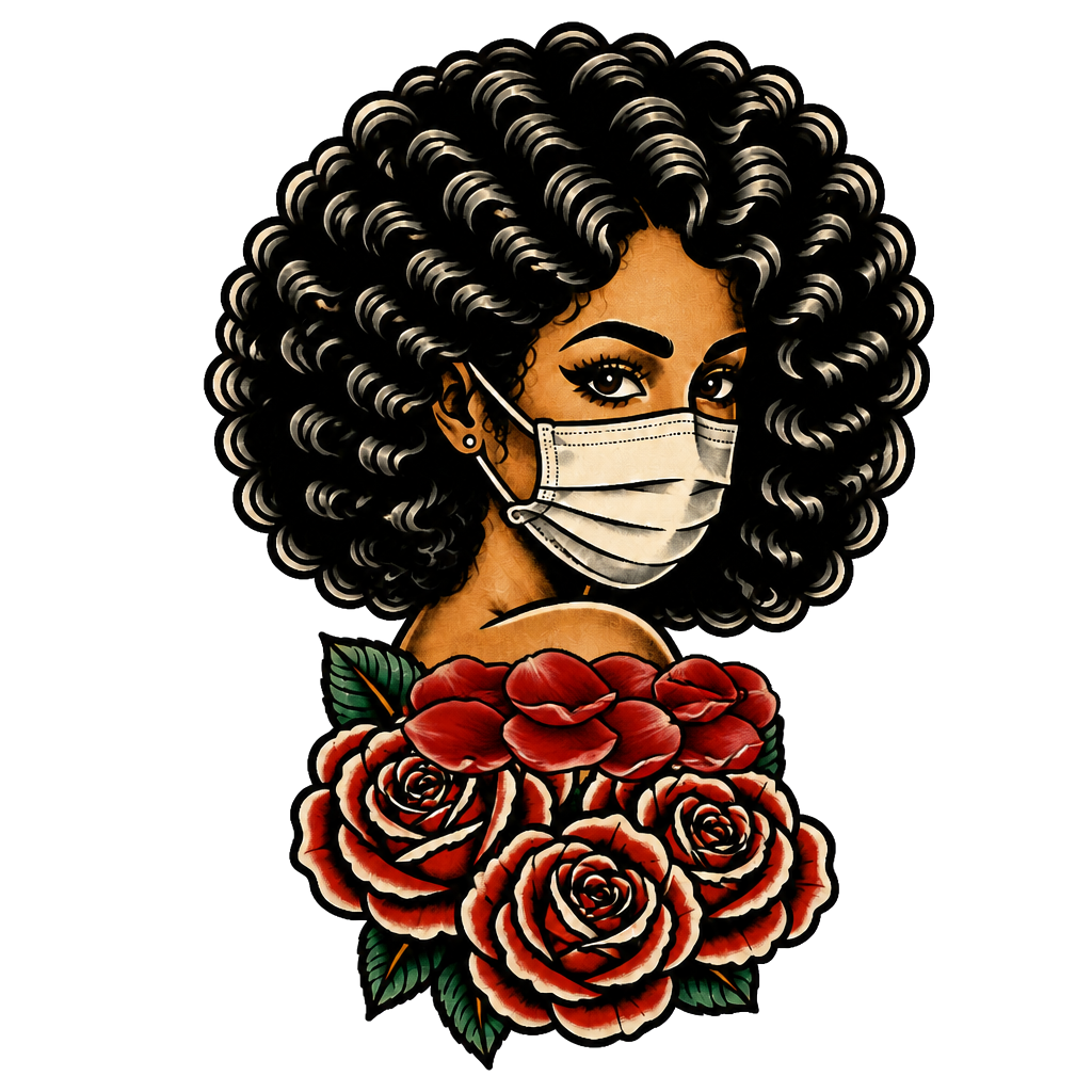 Women wearing a mask