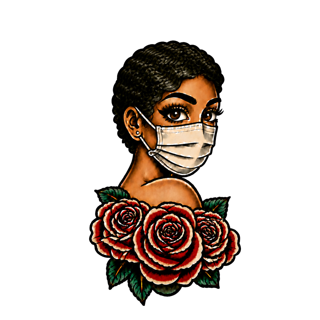 Women wearing a mask