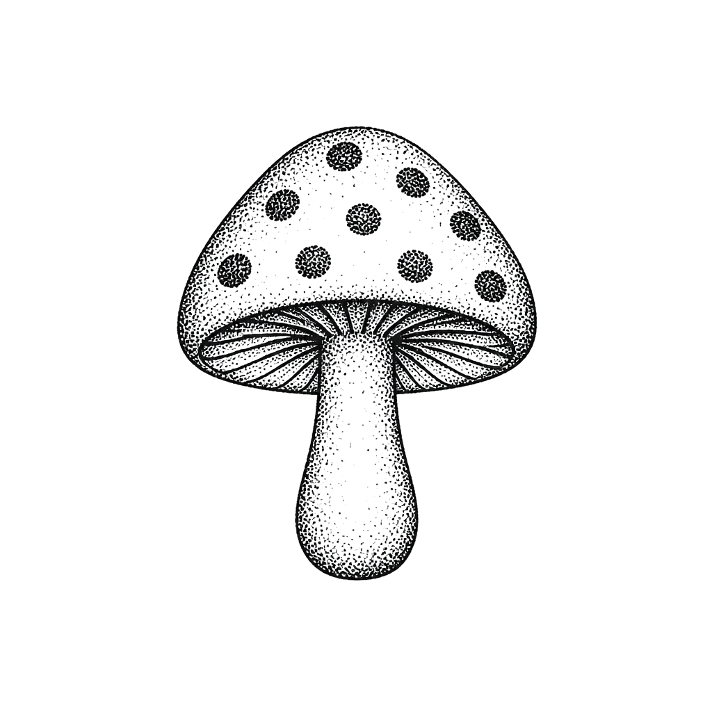 A mushroom with a dotted cap