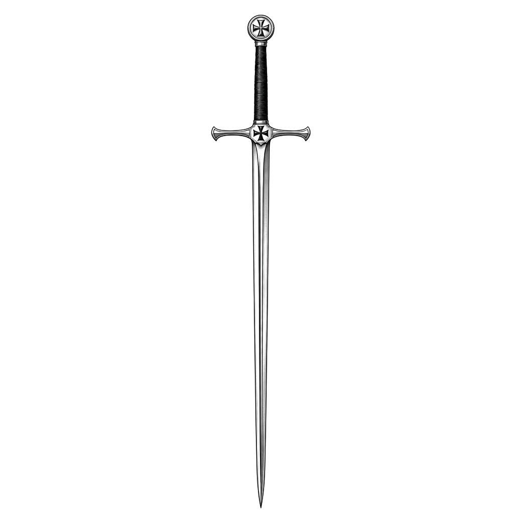 Sword, very thin, Templar style handle