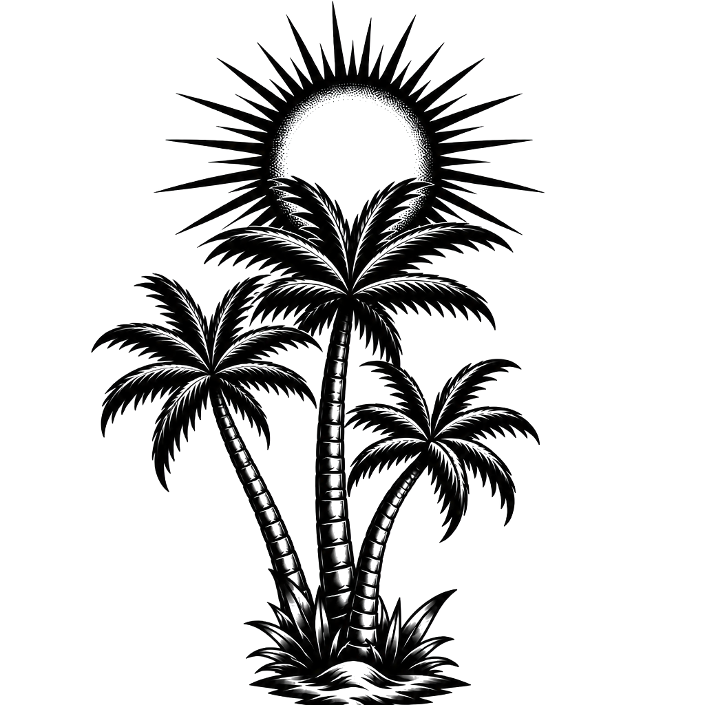 Palm trees to cover up a shamrock