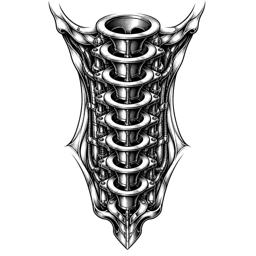A throat of stacked intake valves