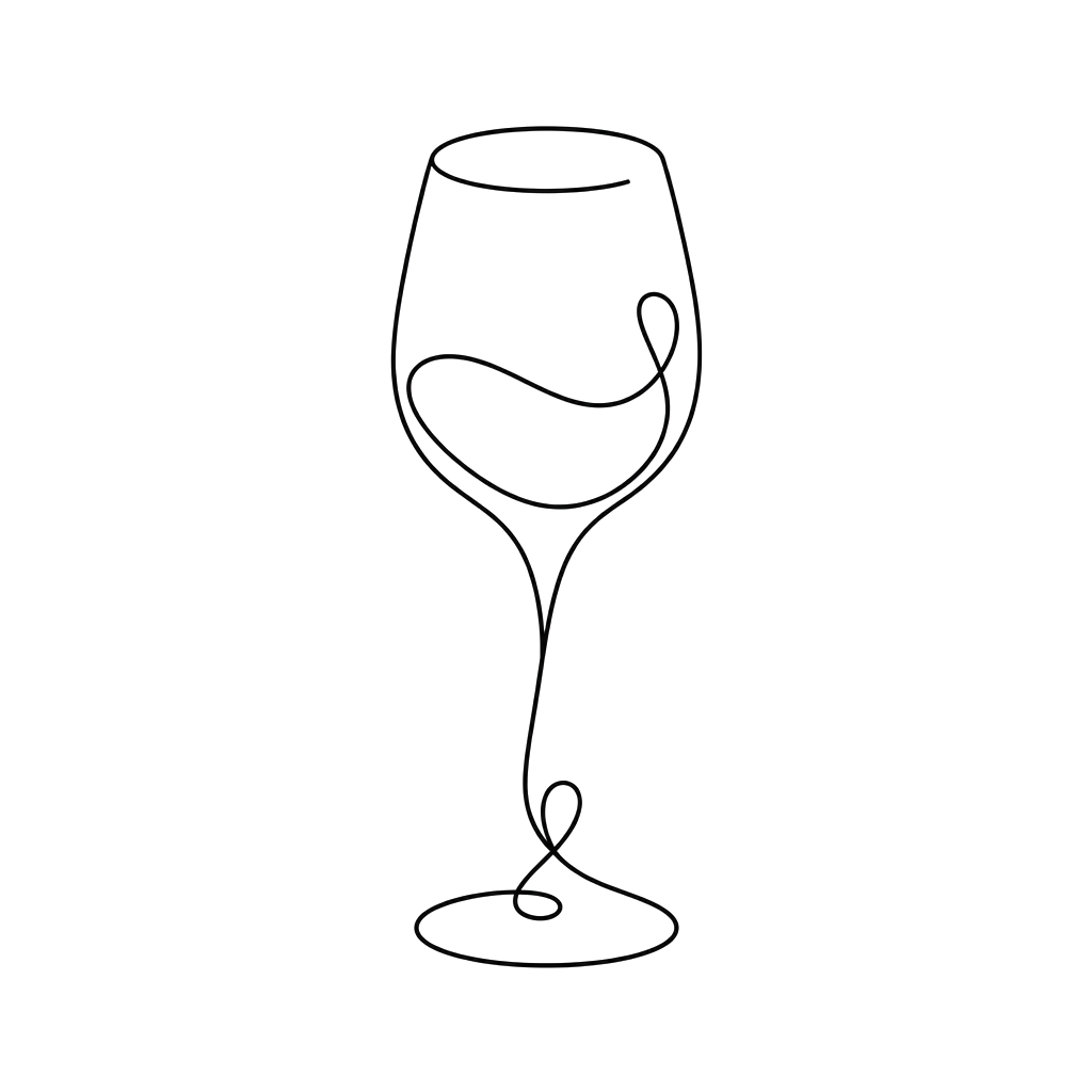 Single line of Wine glass, artistic