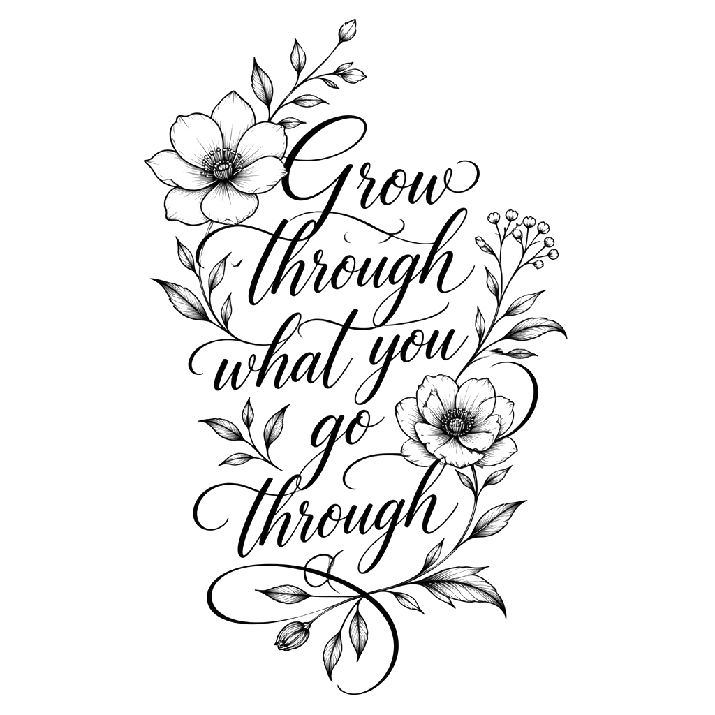 “Grow through what you go through” with flowers