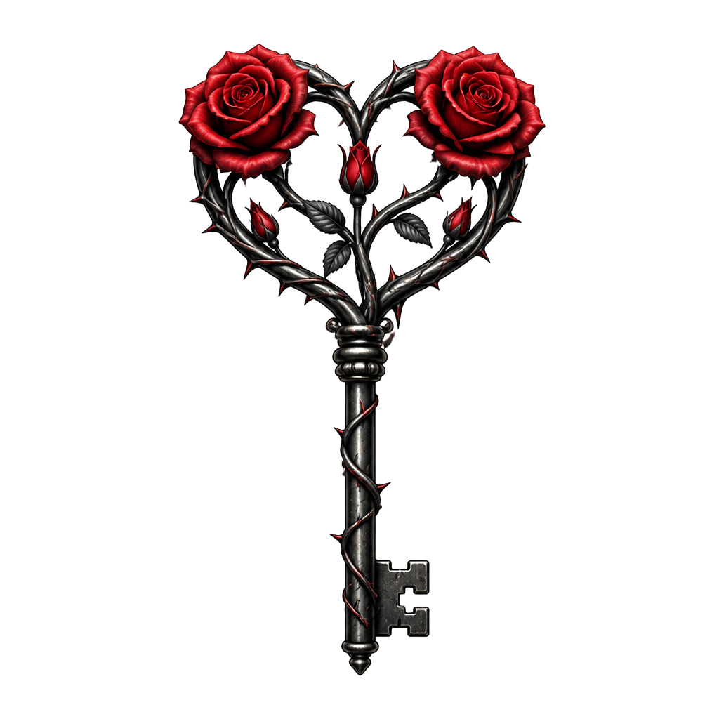 Rose heart key