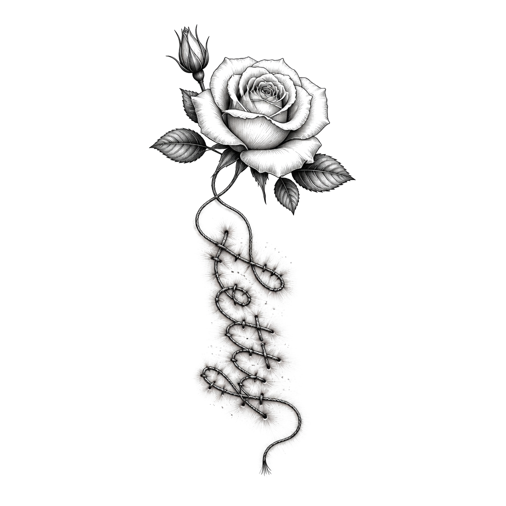 My mom loved to sew. She passed away and I want to make a memorial tattoo of her name sewn into my arm with her name Letty. Make it look like it’s sewn into the flesh and let the thread connect to a white roses