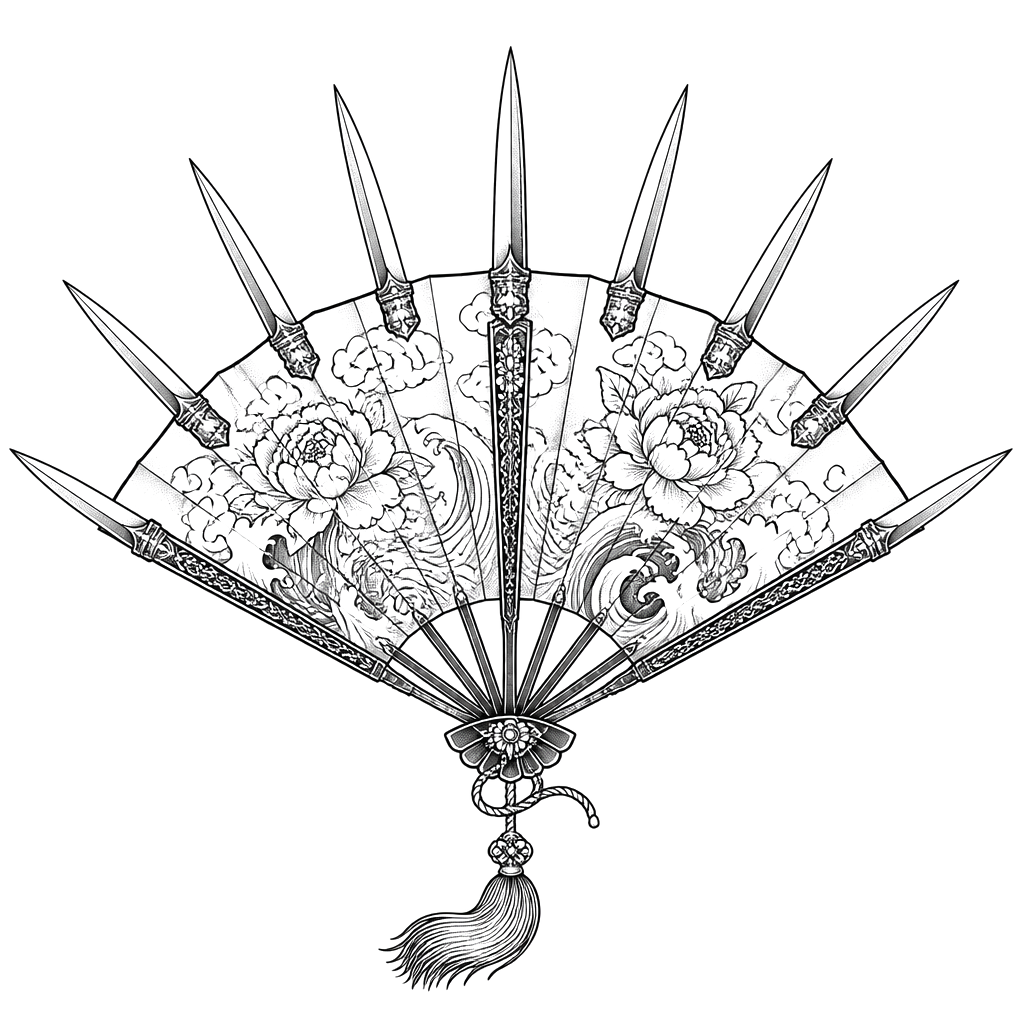 Japanese tessen with blades