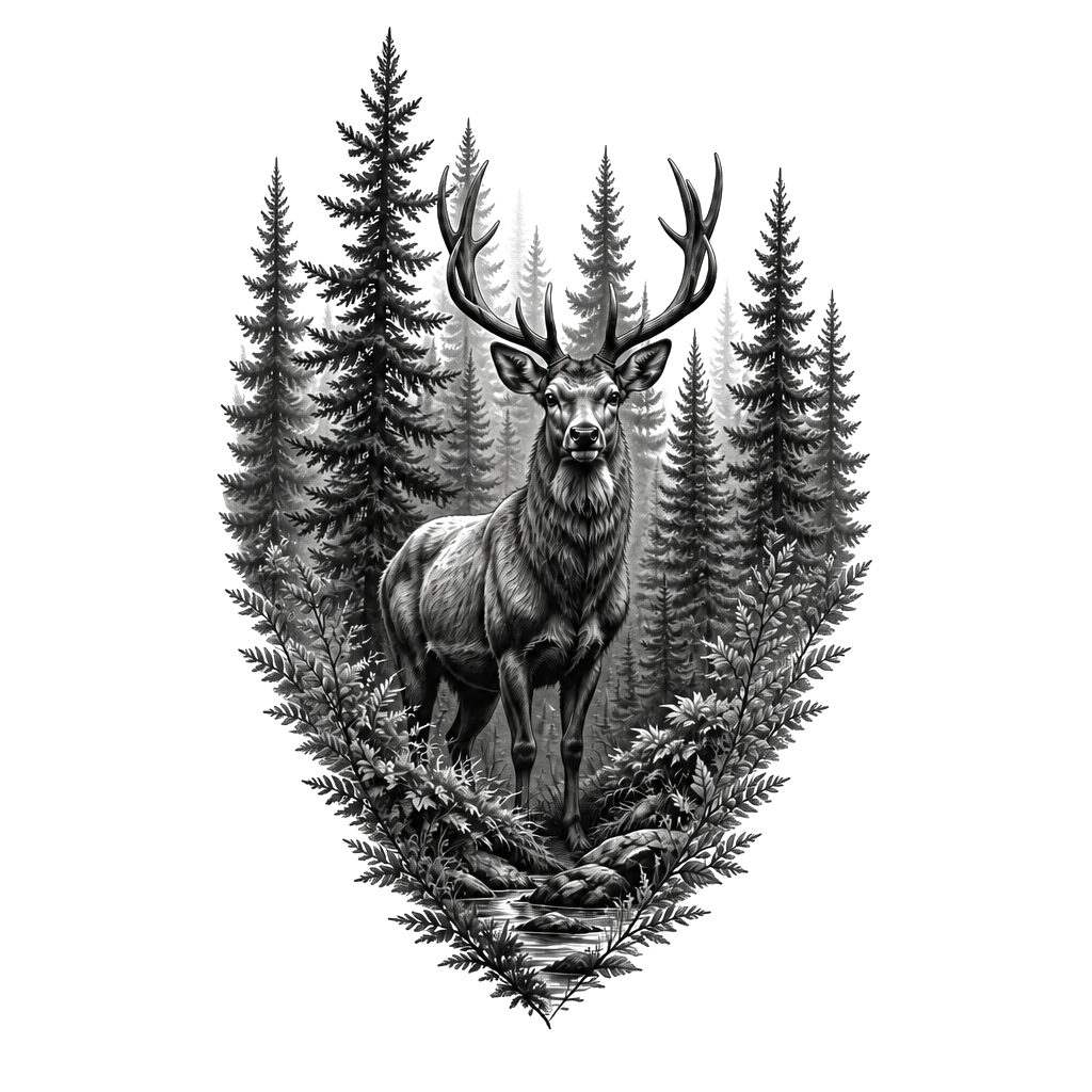 A deer in the woods