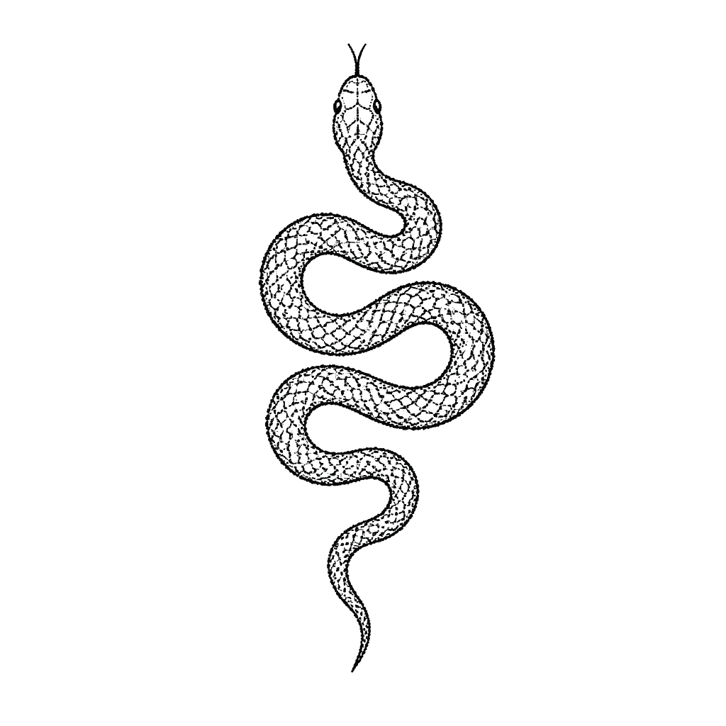 A snake with imperfect poked scales