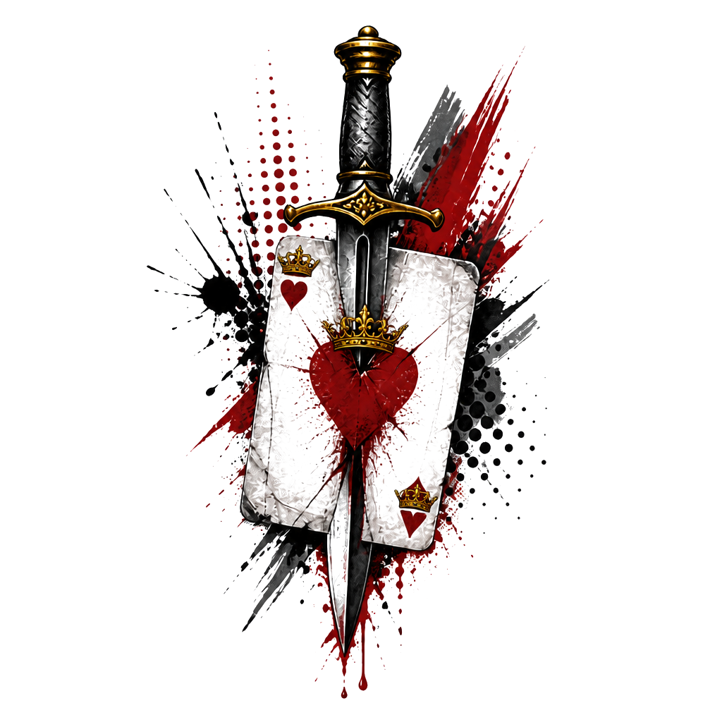 A dagger through the ace of hearts