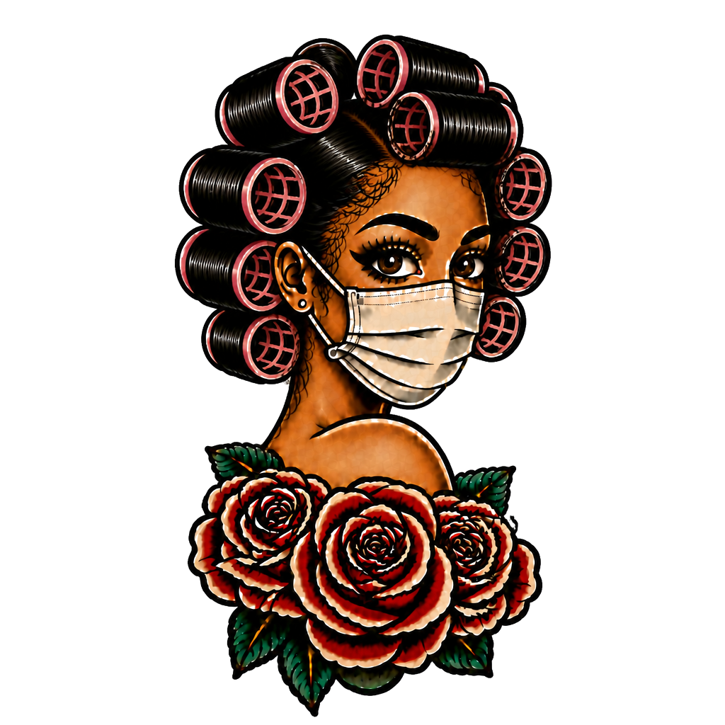 Women wearing a mask