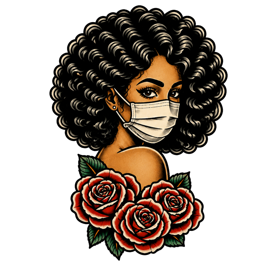 Women wearing a mask