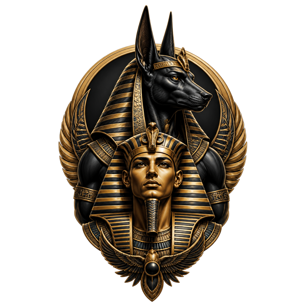 King tut and Anubis