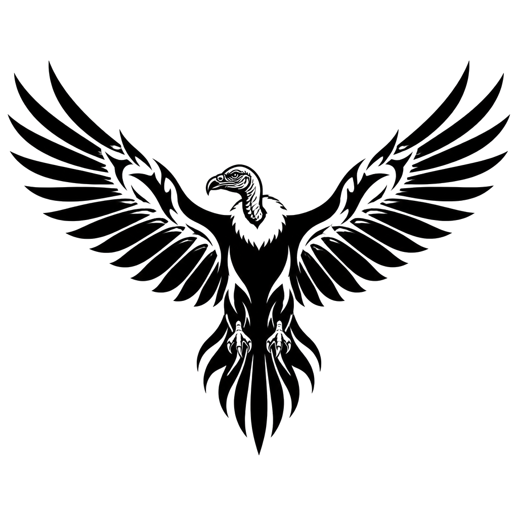 A condor spreading solid black wings
