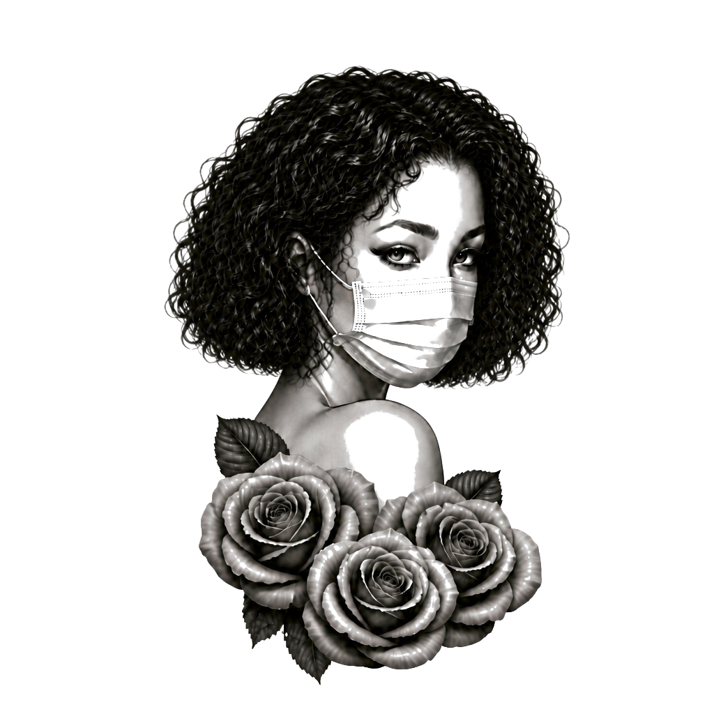Women wearing a mask