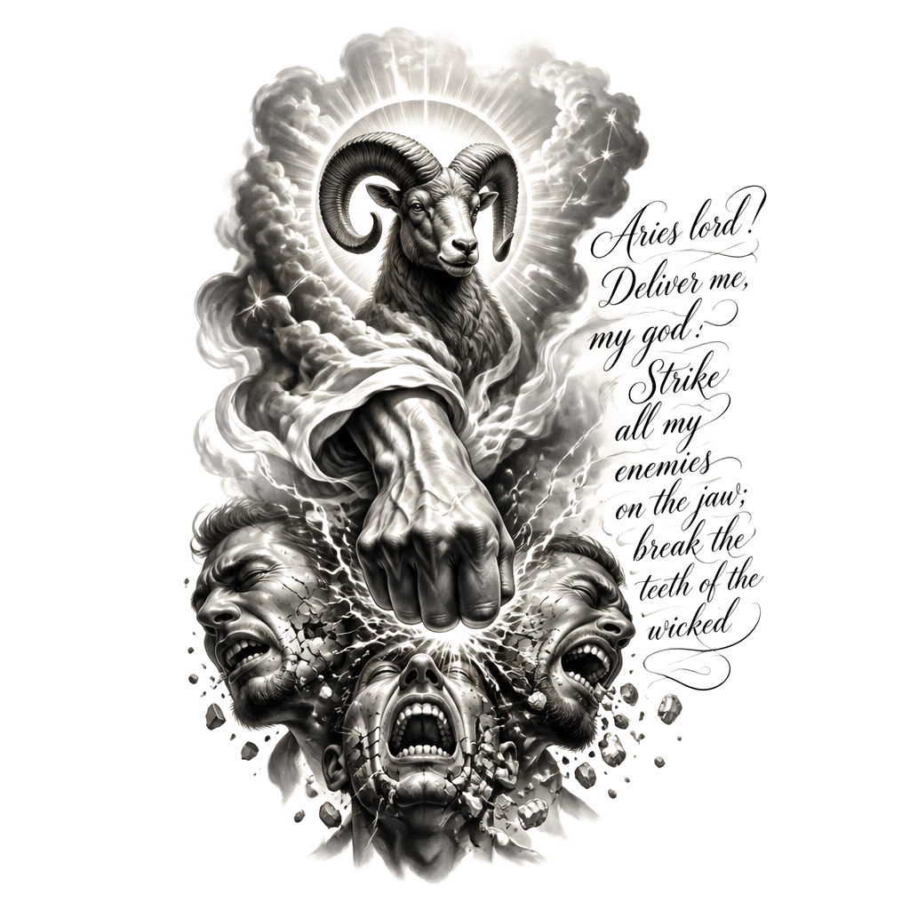 Aries lord! Deliver me, my god! Strike all my enemies on the jaw; break the teeth of the wicked 
Psalms 3:7