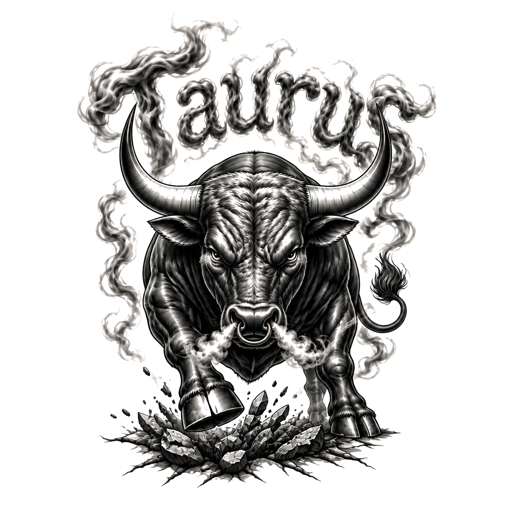 A Chicago bull but a Taurus bull says Taurus  in the smoke with 2002 under the bull