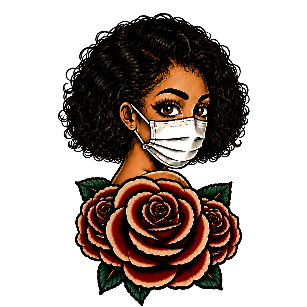 Women wearing a mask