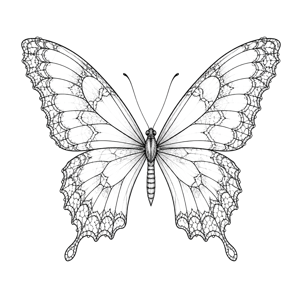 A butterfly with translucent lace wings