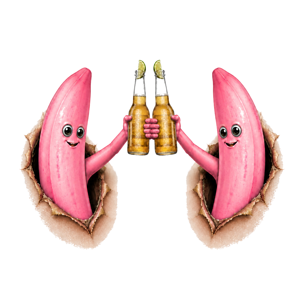 J’aimerais faire un tatouage commun avec mon meilleur ami, on aimerait se tatouer l’intérieur de la cuisse, il y aurait un trou par lequel sortirait une banane
 avec des yeux, une bouge avec le bras tendu pour trinquer avec une bière corona à la main